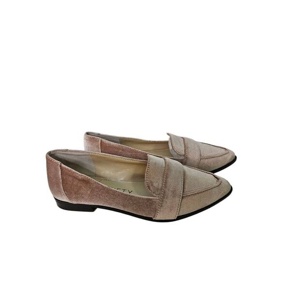 Sole Society pointed toe velvet  blush pink flats. Size 8. - Picture 1 of 5